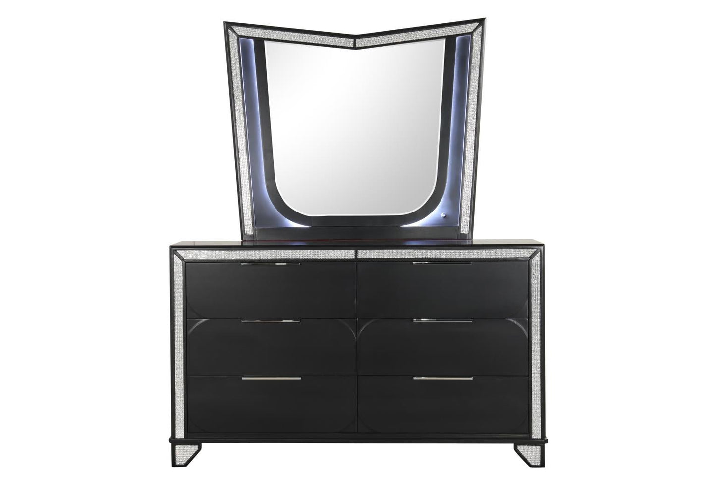 5PC LED Bedroom Set on Sale! Bed, Dresser, Mirror, Chest, Night Stand. $2199 Queen - $2379 King - LDH Furniture