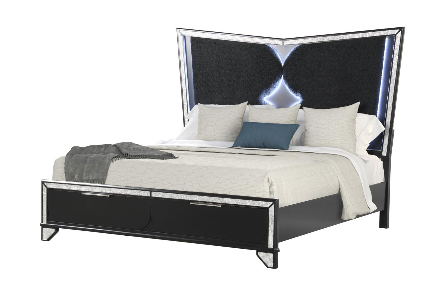 5PC LED Bedroom Set on Sale! Bed, Dresser, Mirror, Chest, Night Stand. $2199 Queen - $2379 King - LDH Furniture