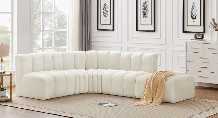 Arc 127" Velvet Upholstered 5pc. Modular Sectional - LDH Furniture