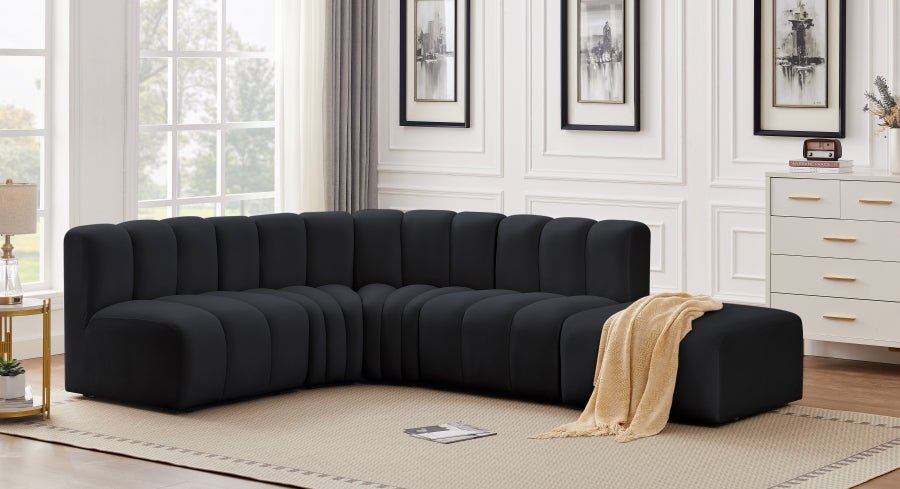 Arc 127" Velvet Upholstered 5pc. Modular Sectional - LDH Furniture
