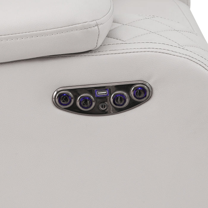 Ardent Power Recliner w Bluetooth Speakers & LED Lights - LDH Furniture