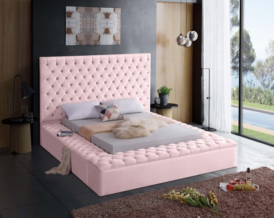 Bliss Velvet Upholstered Platform Storage Bed - LDH Furniture