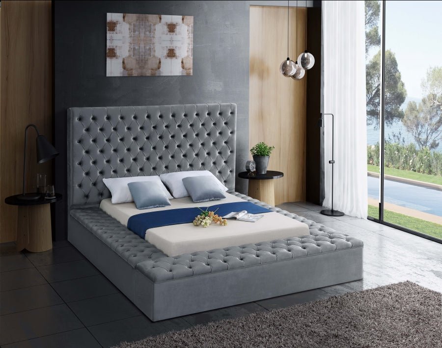 Bliss Velvet Upholstered Platform Storage Bed - LDH Furniture