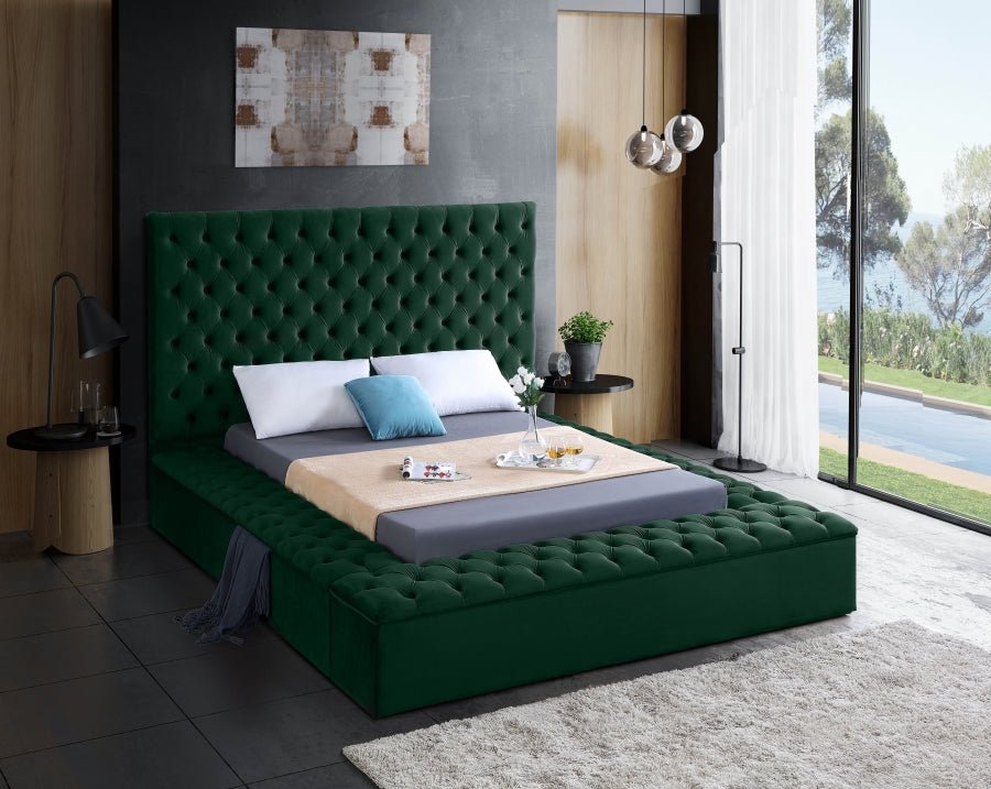 Bliss Velvet Upholstered Platform Storage Bed - LDH Furniture