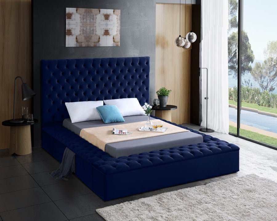Bliss Velvet Upholstered Platform Storage Bed - LDH Furniture