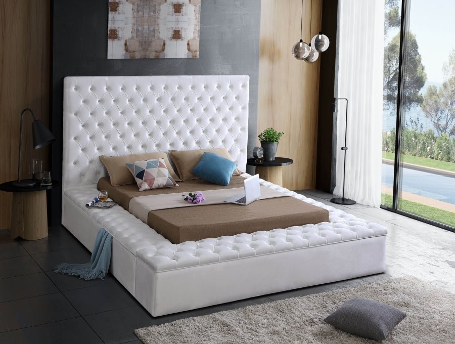 Bliss Velvet Upholstered Platform Storage Bed - LDH Furniture