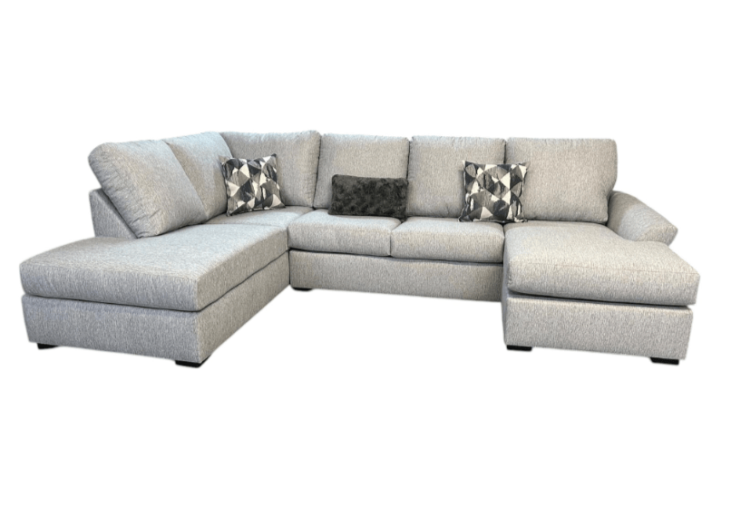 Broyhill Gray Sectional w Pillows On Sale! - LDH Furniture