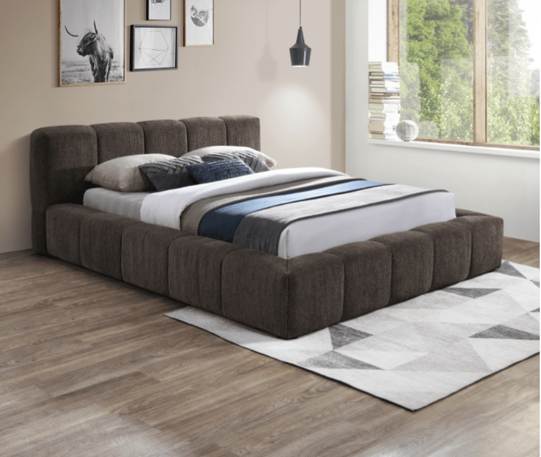Carlin Velvet Fabric Platform Bed - LDH Furniture
