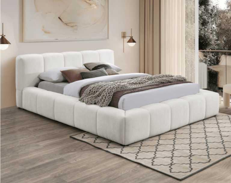 Carlin Velvet Fabric Platform Bed - LDH Furniture