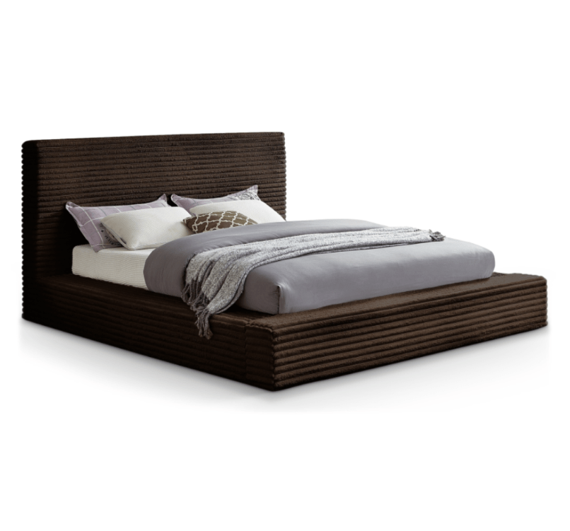 Dexter Furry Corduroy Platform Bed - LDH Furniture