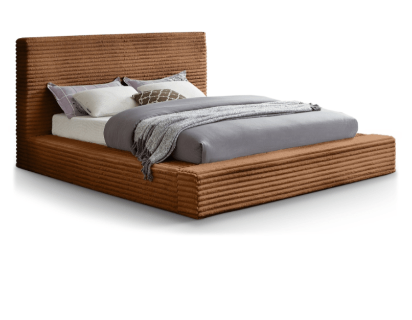 Dexter Furry Corduroy Platform Bed - LDH Furniture