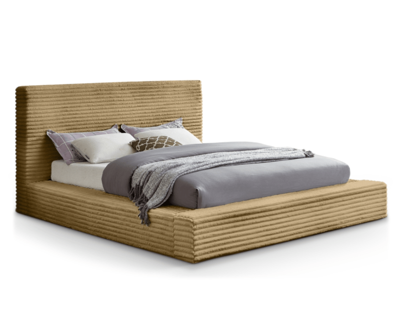 Dexter Furry Corduroy Platform Bed - LDH Furniture