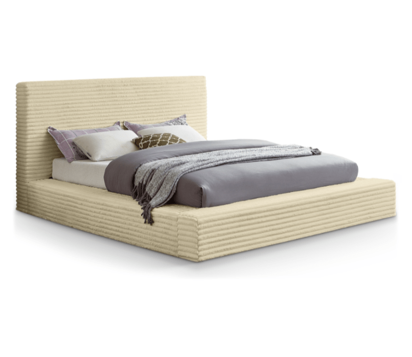 Dexter Furry Corduroy Platform Bed - LDH Furniture