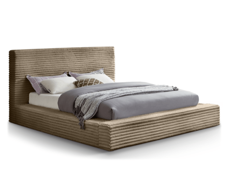 Dexter Furry Corduroy Platform Bed - LDH Furniture