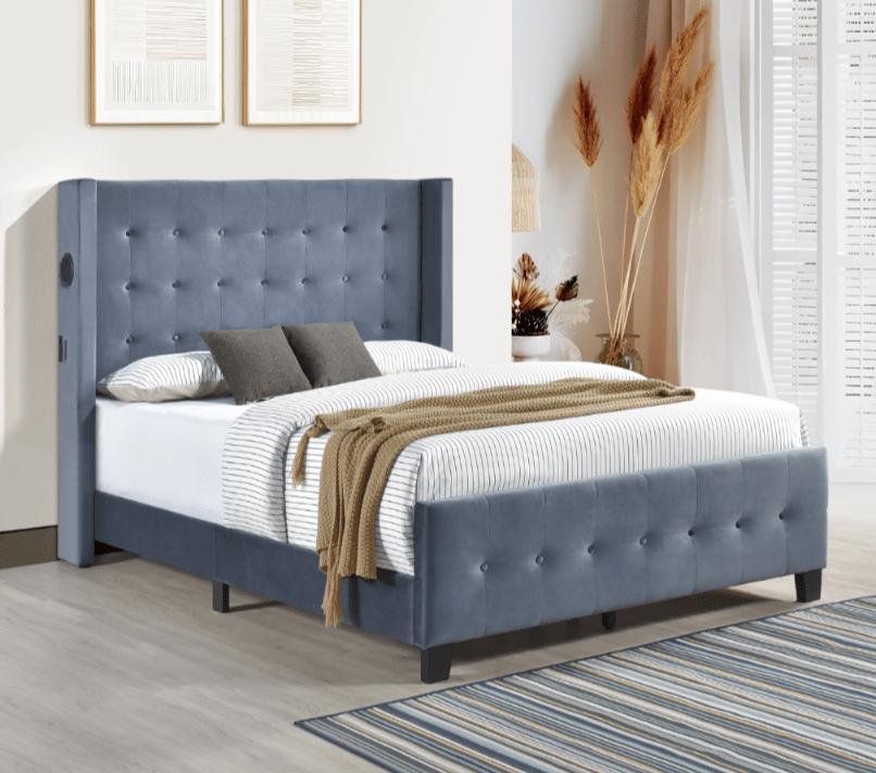 Ivy Modern Smart Bed with Bluetooth Speaker & Phone Chargers - LDH Furniture