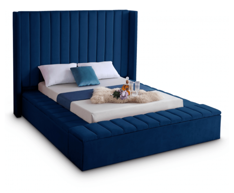 Kiki Velvet Platform Storage Bed - LDH Furniture