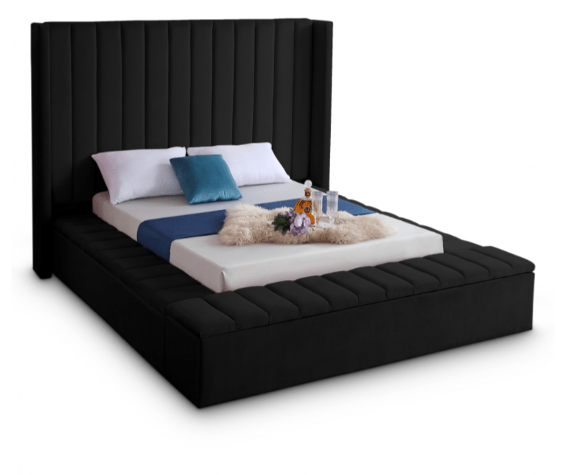 Kiki Velvet Platform Storage Bed - LDH Furniture