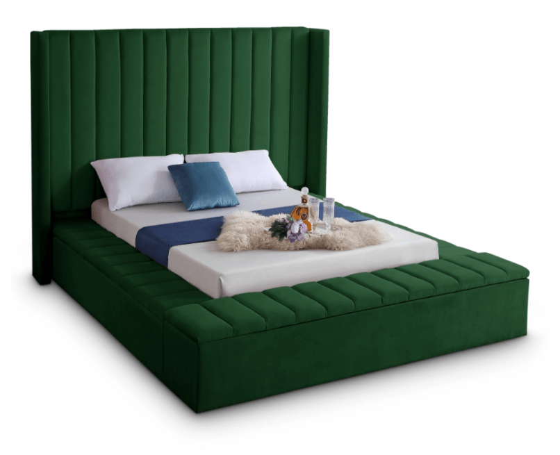 Kiki Velvet Platform Storage Bed - LDH Furniture