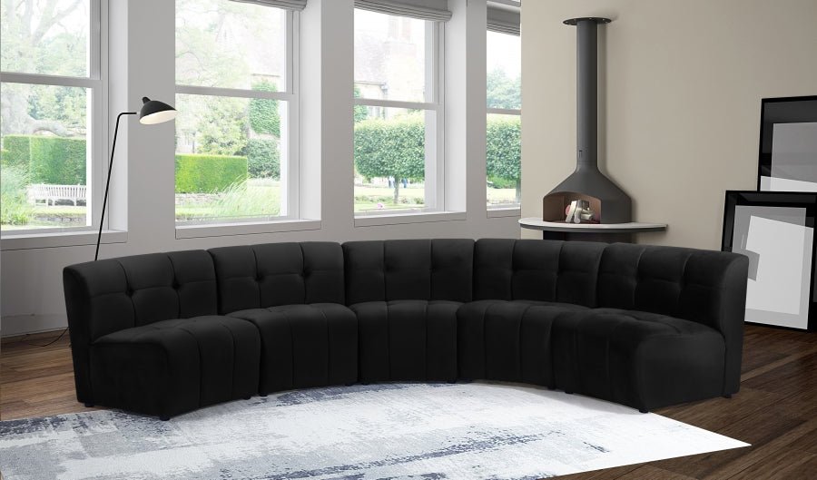 Limitless 141.5" Velvet Upholstered 5pc. Modular Sectional - LDH Furniture