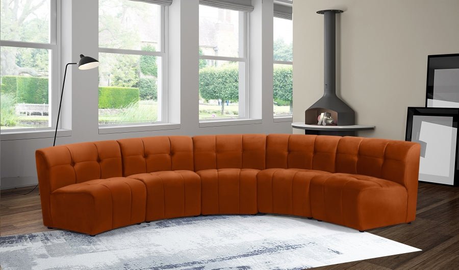 Limitless 141.5" Velvet Upholstered 5pc. Modular Sectional - LDH Furniture