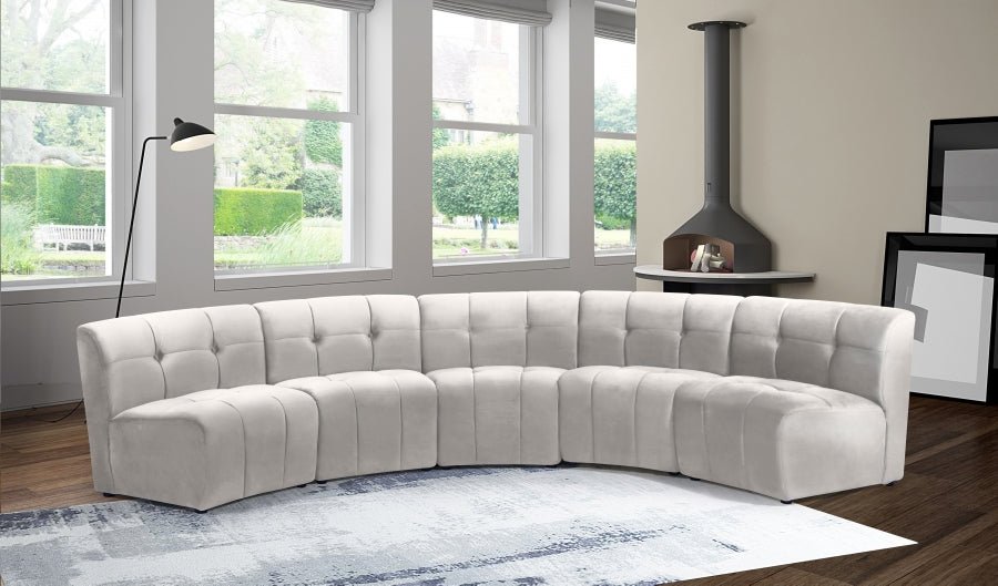 Limitless 141.5" Velvet Upholstered 5pc. Modular Sectional - LDH Furniture