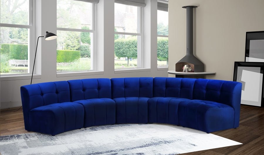 Limitless 141.5" Velvet Upholstered 5pc. Modular Sectional - LDH Furniture