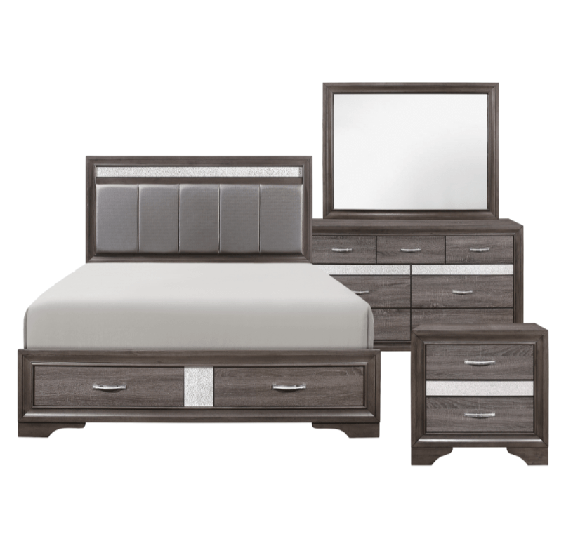 Luster Collection 4PC Bedroom Set on Sale! (Q/K Bed+DR+ MR+NS) - LDH Furniture