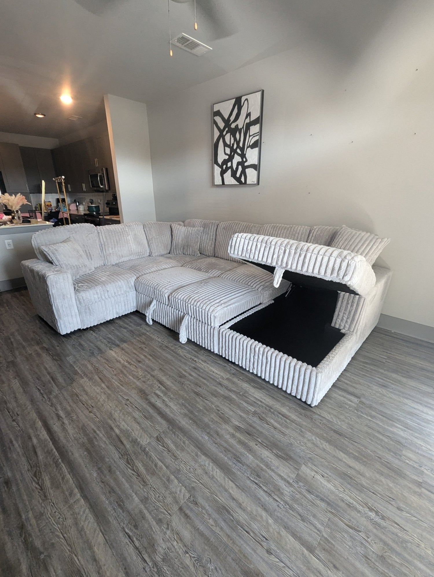 Oversized Sleeper Sectional w Phone Charger - LDH Furniture