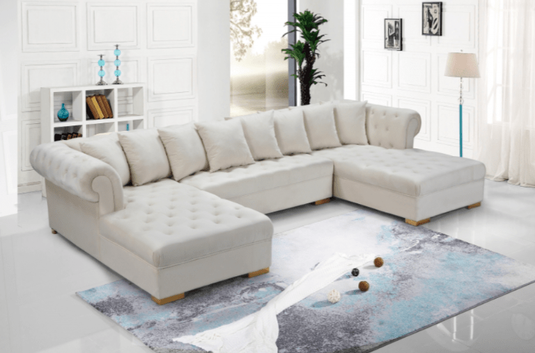 Presley 134" Velvet Upholstered 3PC Sectional - LDH Furniture