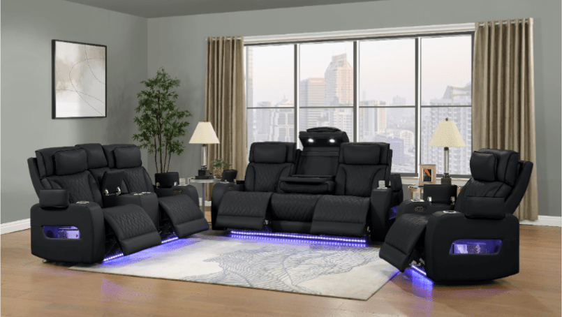Ritzy Collection Power Recliner 3PC Sofa Set - Sofa - Loveseat - Recliner - LDH Furniture