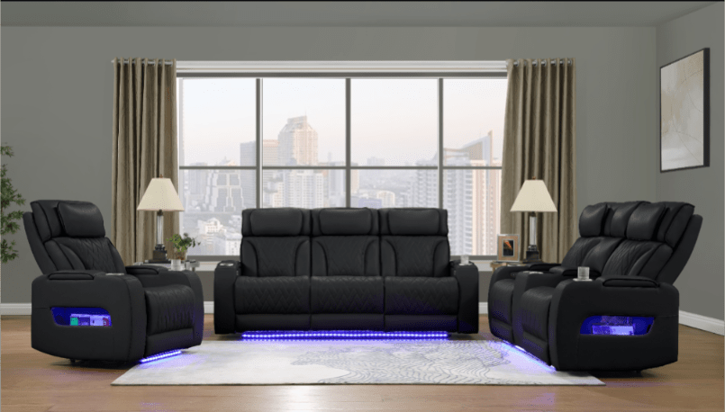 Ritzy Collection Power Recliner 3PC Sofa Set - Sofa - Loveseat - Recliner - LDH Furniture