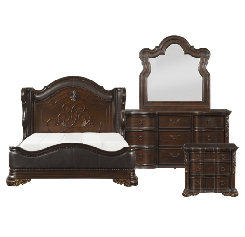Royal Highlands Collection 4PC Bedroom Set on Sale! (Q/K Bed+DR+ MR+NS) - LDH Furniture