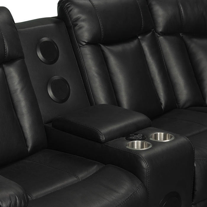 Splendor Power Reclining Sectional w LED Lights & Bluetooth Speakers - LDH Furniture