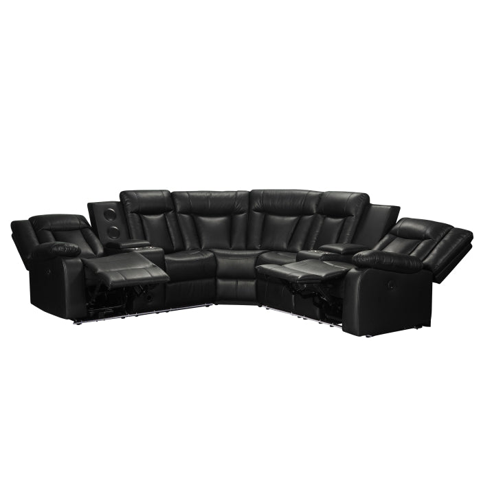 Splendor Power Reclining Sectional w LED Lights & Bluetooth Speakers - LDH Furniture