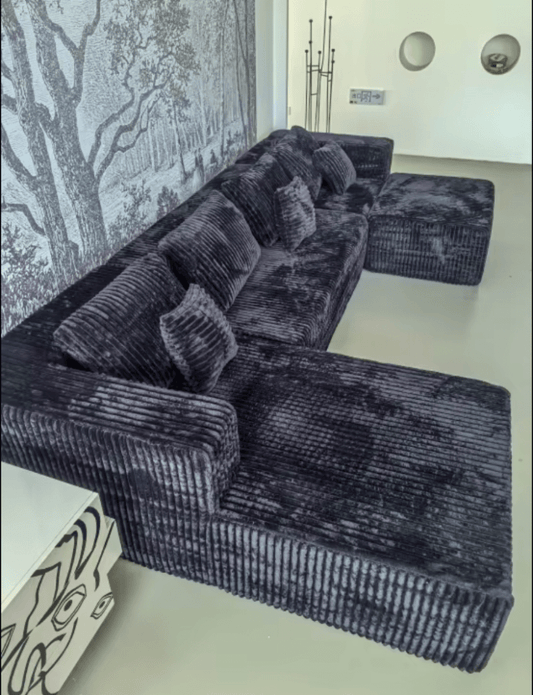 U Shape Corduroy Modular Cloud Sectional Sofa ποΈπ¦ | No Assembly - LDH Furniture