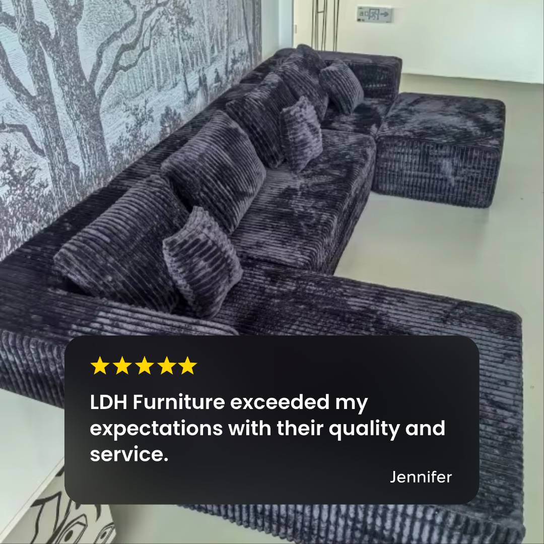 U Shape Corduroy Modular Cloud Sectional Sofa ποΈπ¦ | No Assembly π Ships in 3β7 days π₯ Limited stock - LDH Furniture