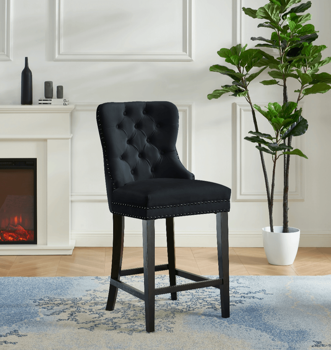 Kendal Velvet Counter Height Stools - Set of 2 - LDH Furniture