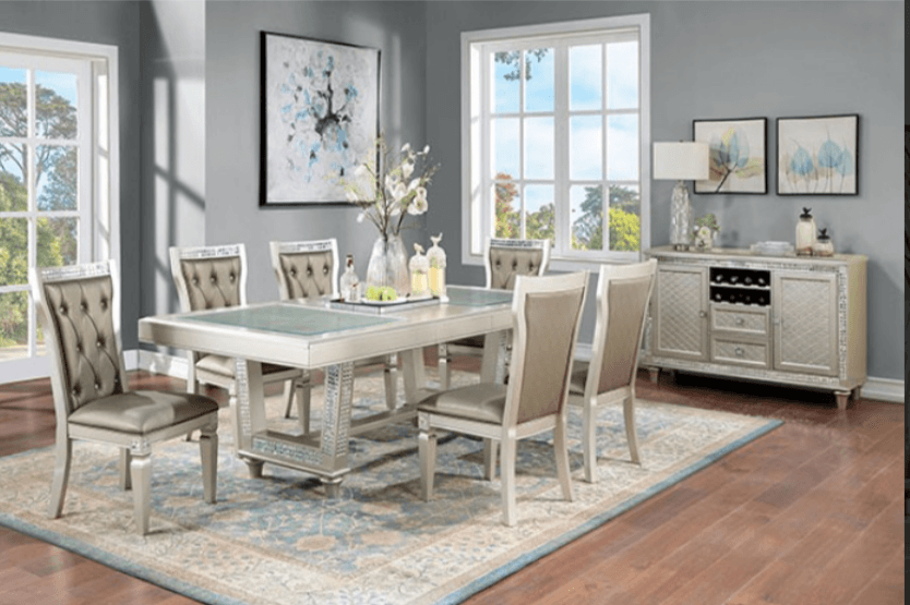 Adelina Silver/Gray Dining Set - LDH Furniture
