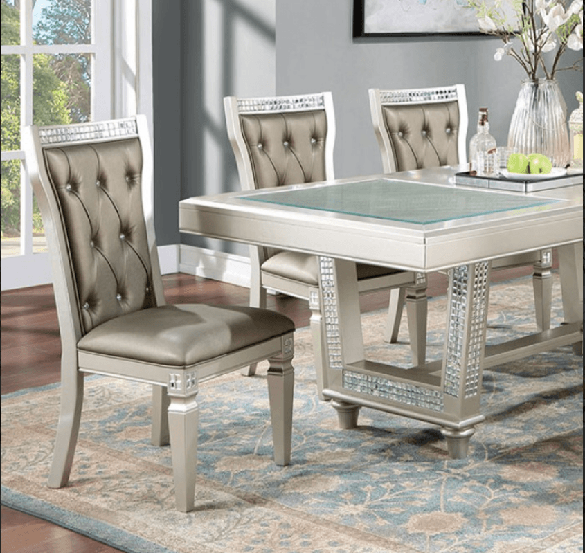 Adelina Silver/Gray Dining Set - LDH Furniture