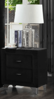 Azar Velvet 2 Draw Night Stand - LDH Furniture