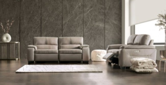 Balderico Real Italian Leather Power Sofa & Loveseat Recliner Set - LDH Furniture