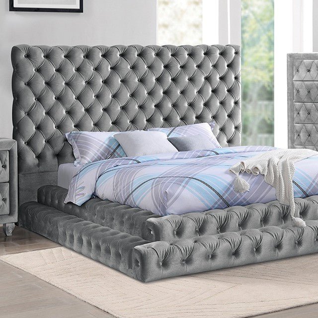Billie Tufted Velvet Step Platform Bed - LDH Furniture