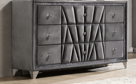 Carissa 6 Draw Velvet Dresser - LDH Furniture