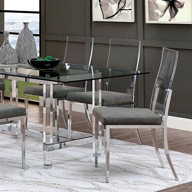 Casper Chrome & Glass Dining Set - LDH Furniture