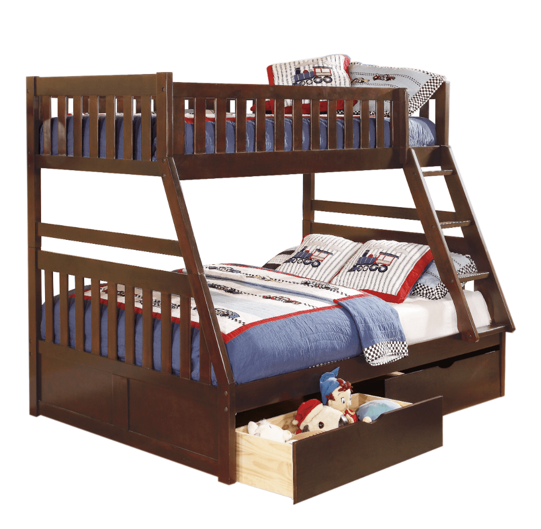 Dark Cherry Twin/Full Bunk Bed - LDH Furniture