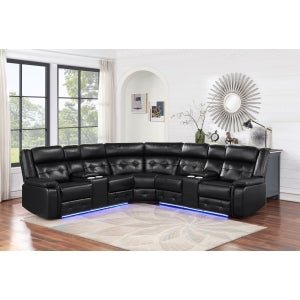 Envi Power Reclining Sectional w LED Lights - LDH Furniture