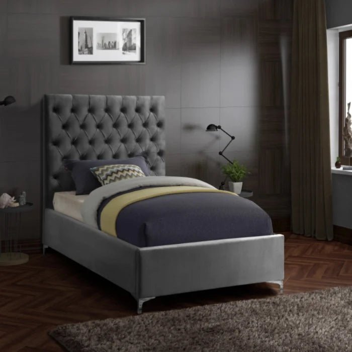 Jaden Tufted Velvet Platform Bed - LDH Furniture
