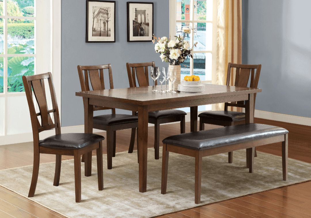 Jayson Dark Cherry 6PC Dining Set - LDH Furniture