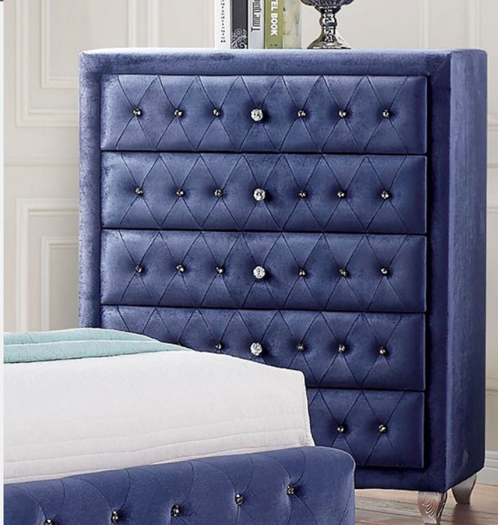 Velvet 5 Draw Tall Chest - LDH Furniture