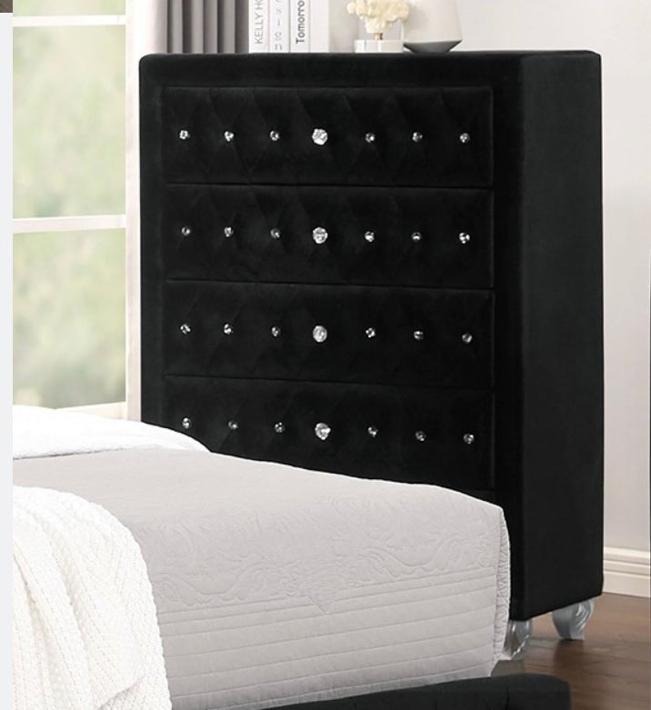 Velvet 5 Draw Tall Chest - LDH Furniture